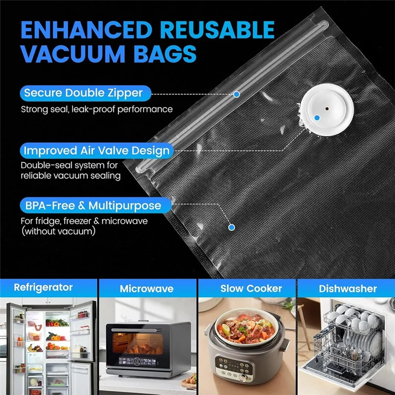 MiLESEEY B15C Handheld Vacuum Sealer & 30 Reusable Bags Handheld Vacuum Sealer Qst