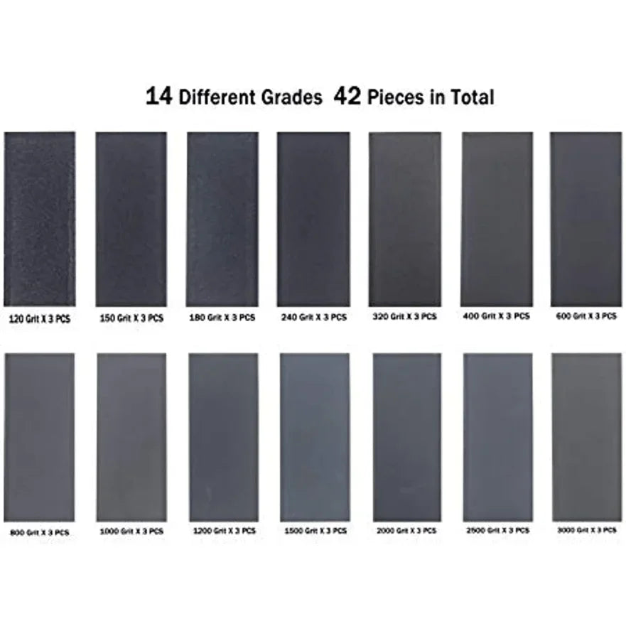 Wet & Dry Sandpaper Set – Wood, Metal & Auto Finishing Sandpaper Set Qme