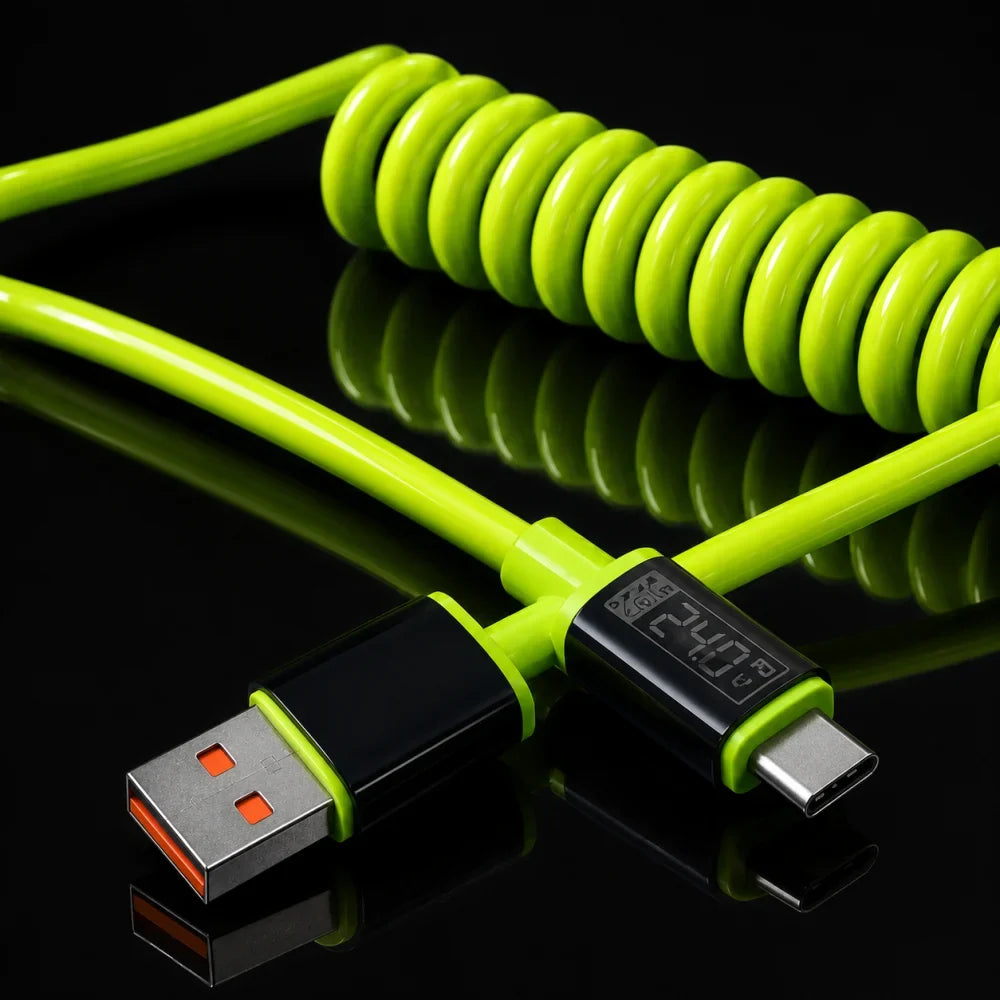 240W USB-C Fast Charging Silicone Cable 1M/2M | PD & QC 3.0 USB-C Charging Cable Qme