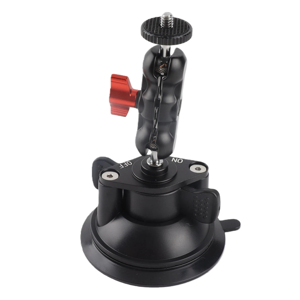 360° Action Camera Suction Cup Mount – Aluminum Alloy Camera Suction Mount Qst black
