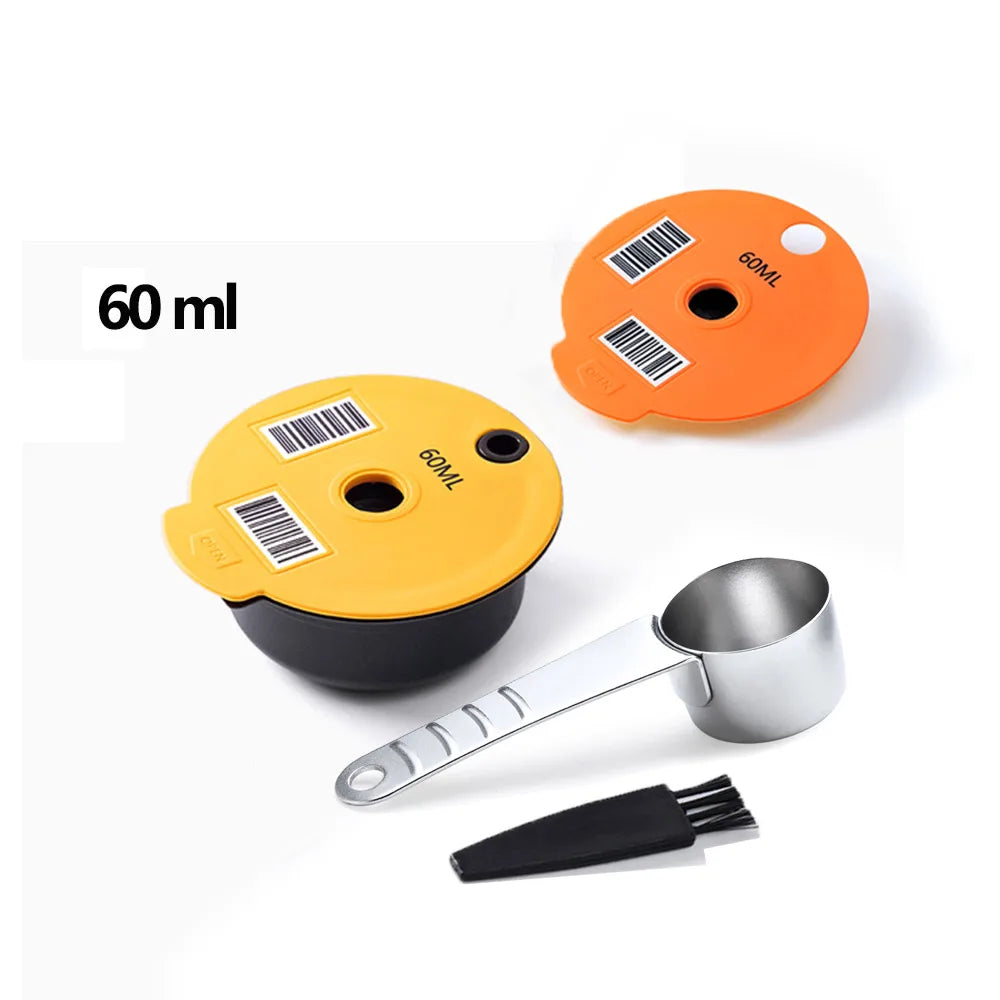 Reusable Coffee Pods for Tassimo Bosch – Refillable Capsule Kit Reusable Coffee Pods Qst 60ml with 60lid s