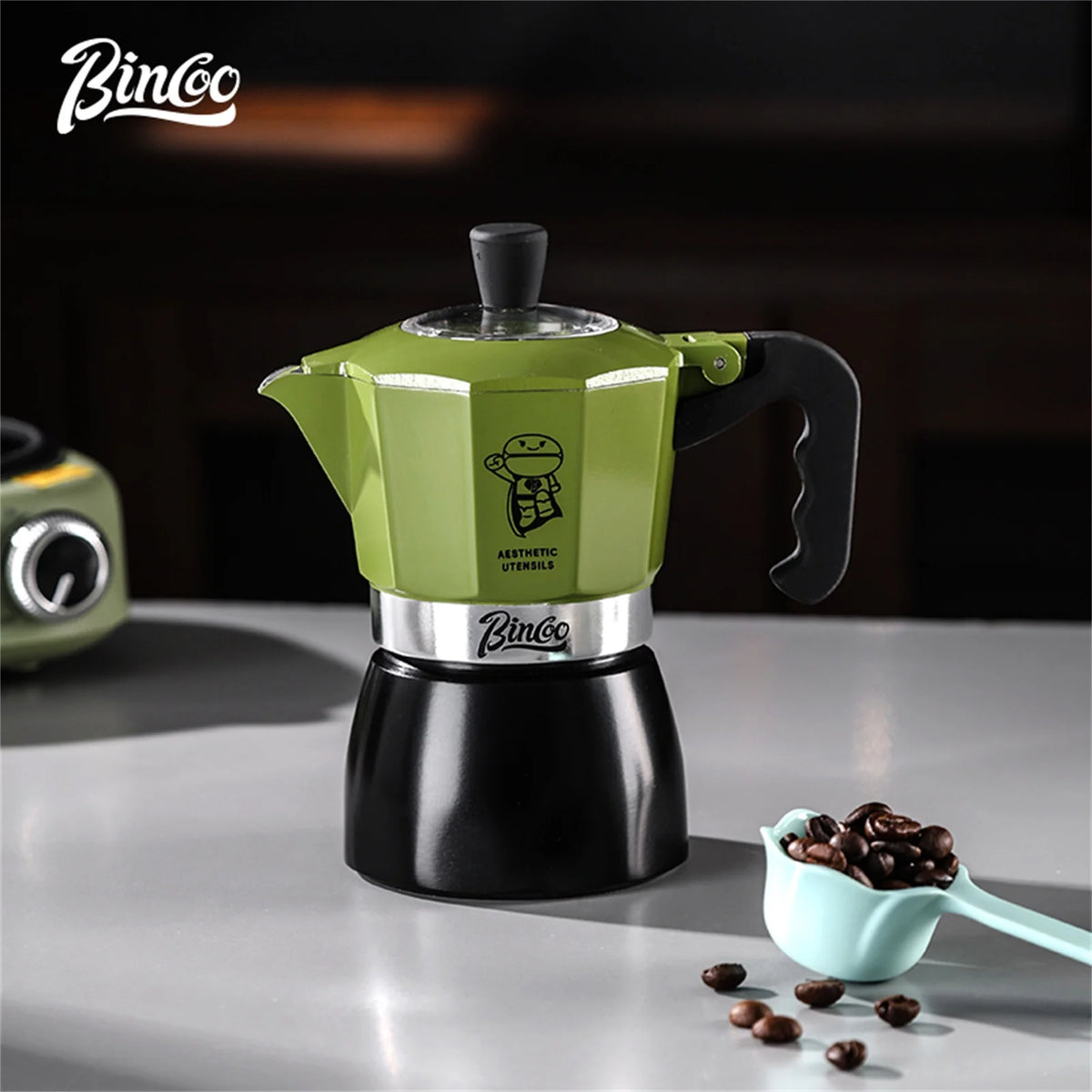 Bincoo Dual Valve Moka Pot – Stovetop Espresso Coffee Maker Stovetop Espresso Maker Qst