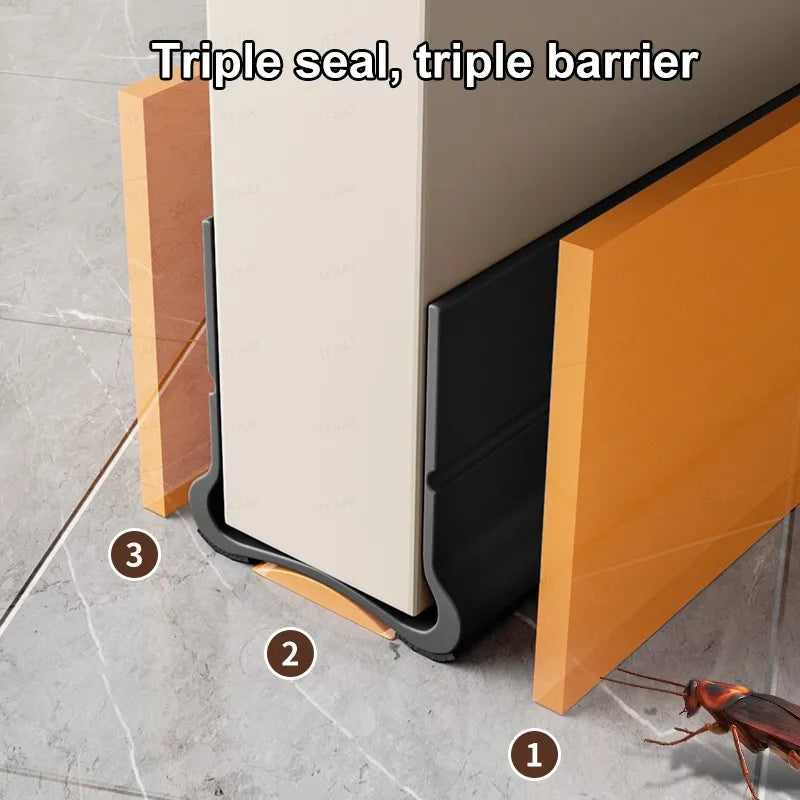Self-Adhesive PVC Door Bottom Seal Strip – Draft & Dust Guard Door Weather Stripping Qme