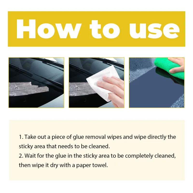 Adhesive Remover Wet Wipes – Glass, Ceramic, Metal & Plastic Cleaning Wipes Qme