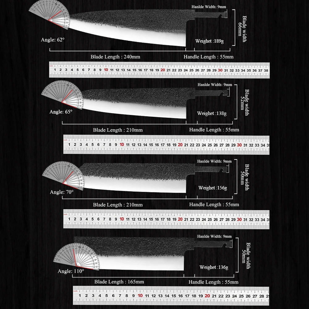 TURWHO VG10 Chef Knife Blank Blade – DIY Hand Forged Steel Knife Blank Blade Qst