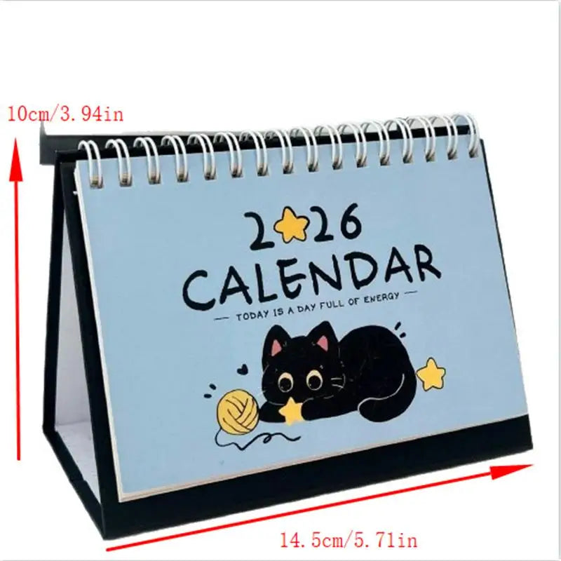 2026 Mini Desk Calendar – Cute Cat & Horse Design | Portable Mini Desk Calendar Qme