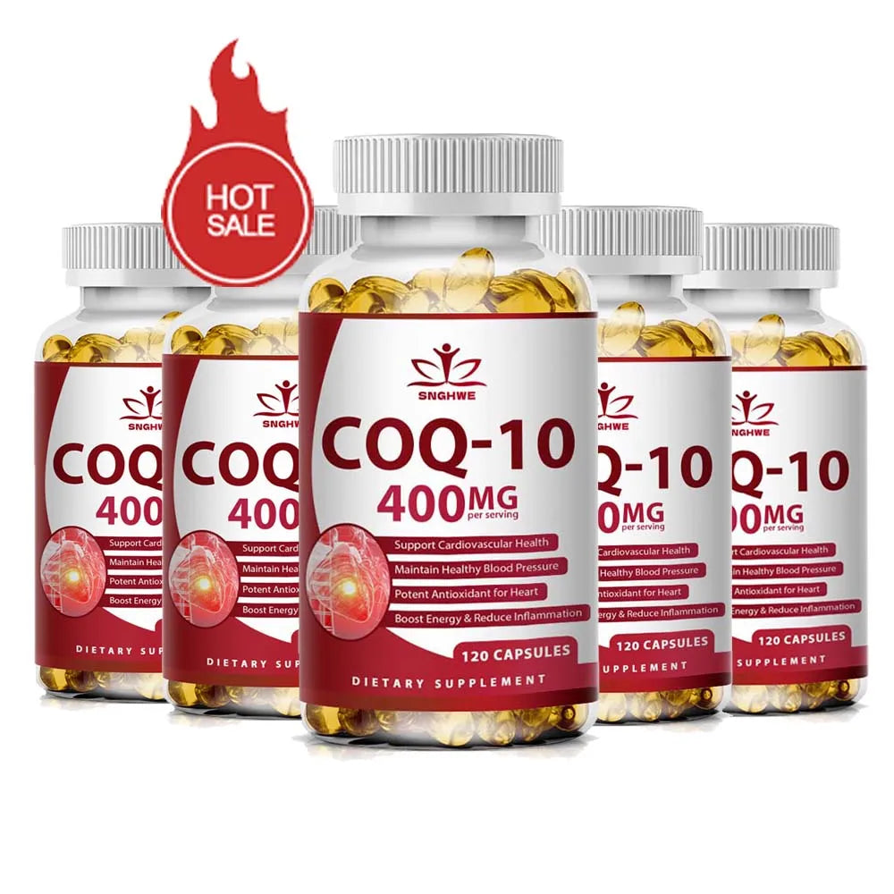 SNGHWE CoQ10 400mg Capsules 120ct – Antioxidant & Energy CoQ10 Supplement Qst 120 count-5 bottle