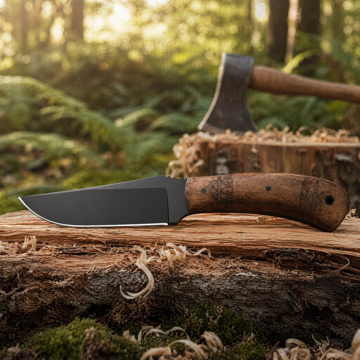 Outdoor Camping Knife – High-Hardness Steel & Wood Handle Outdoor Camping Knife Qst