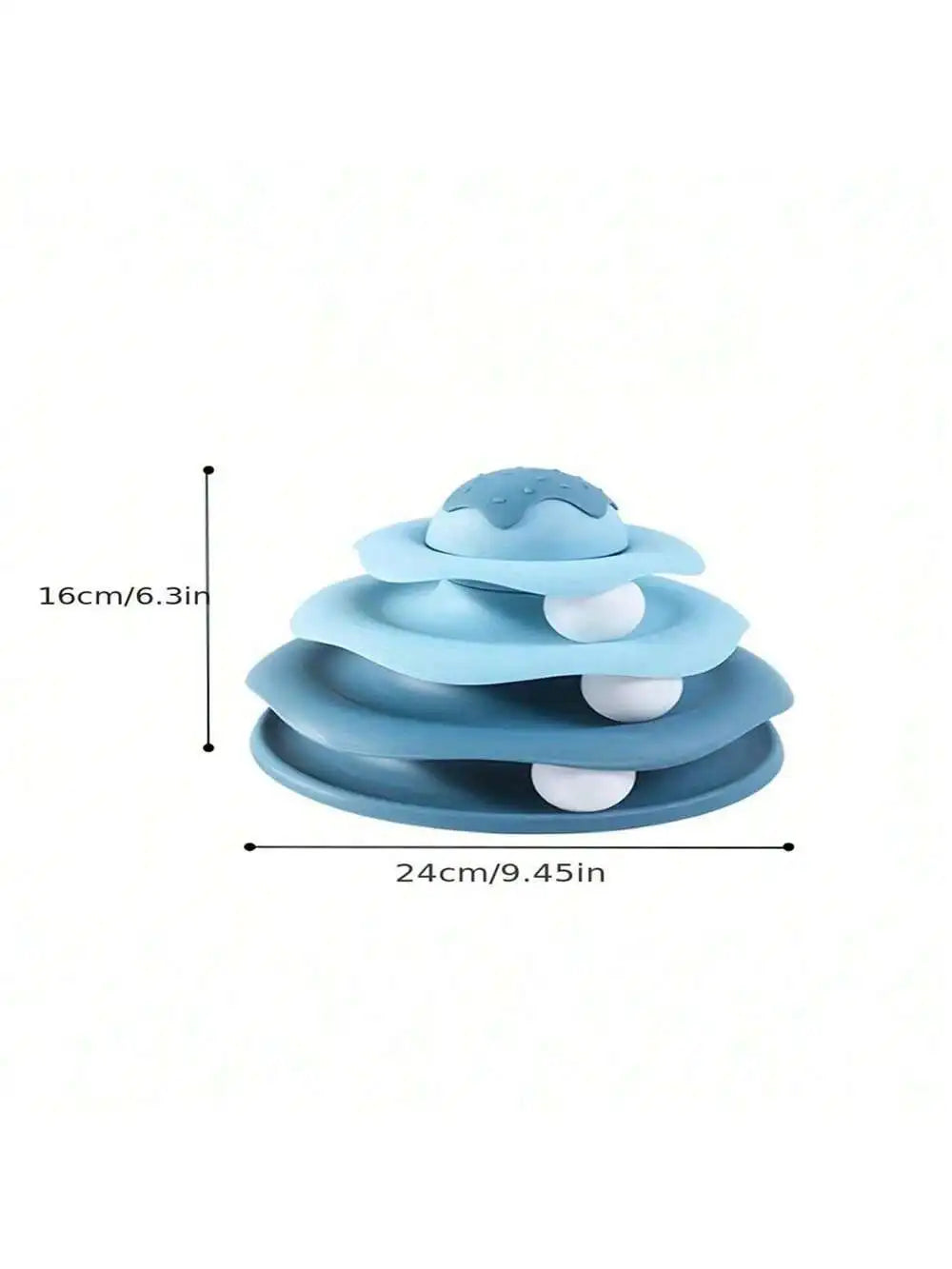 Cat Track Toy 3-Level Ice Cream Turntable Tower | Interactive Interactive Cat Toy Qme blue