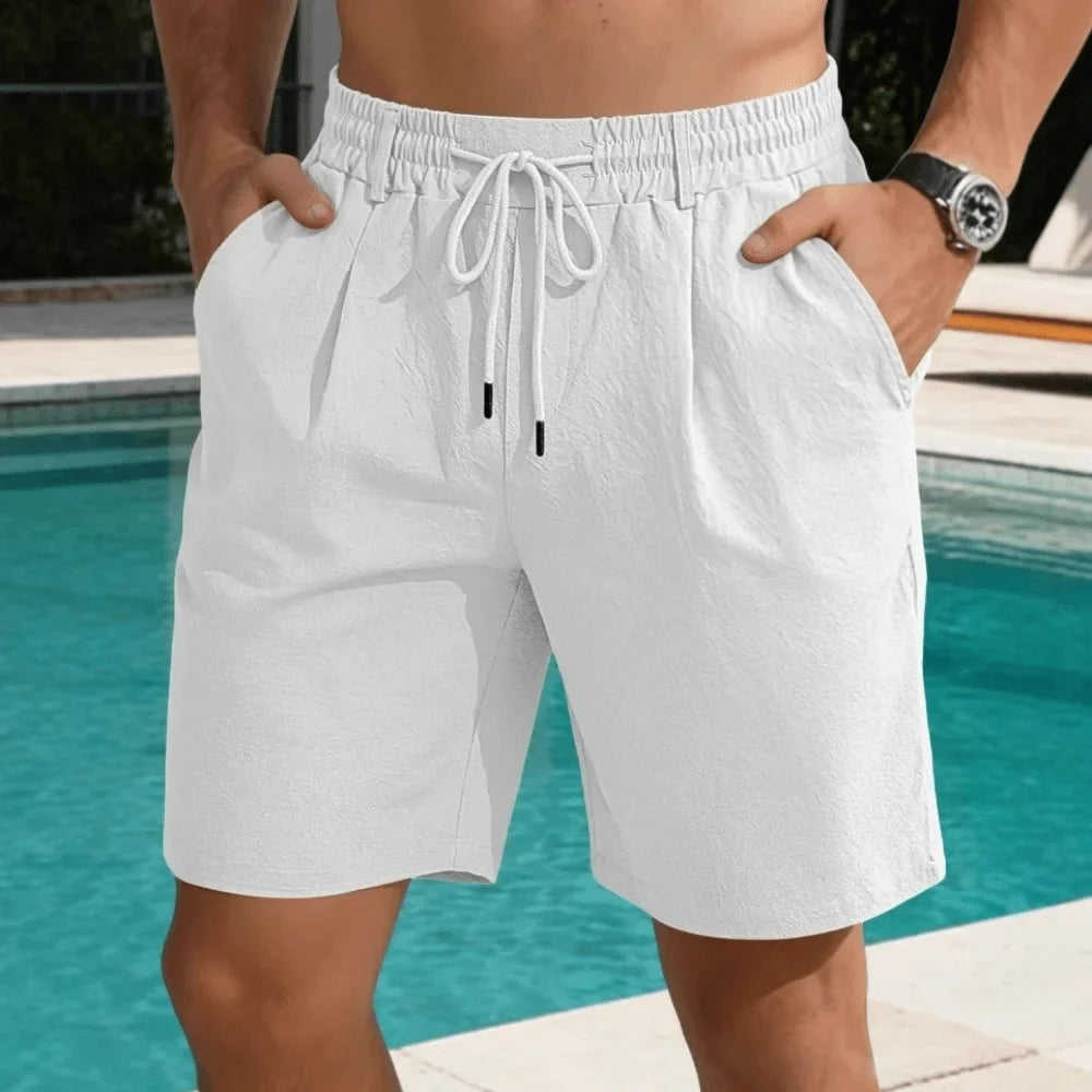 Men's Elastic Waist Drawstring Shorts – Lightweight Loose Fit Men's Casual Shorts Qme