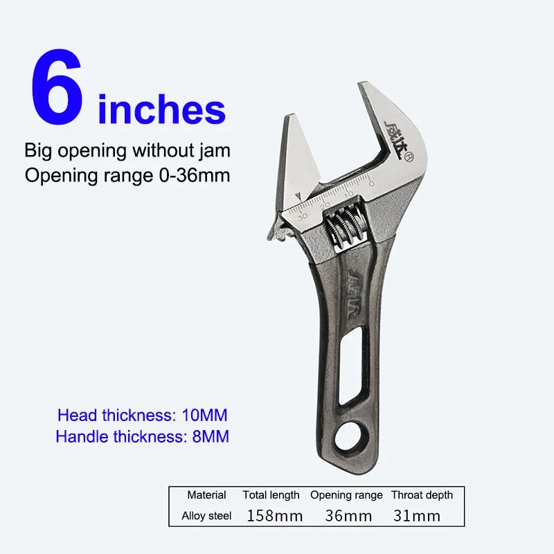 Short Handle Adjustable Wrench 4–8 Inch | Portable Mini Spanner Adjustable Wrench Qme A3