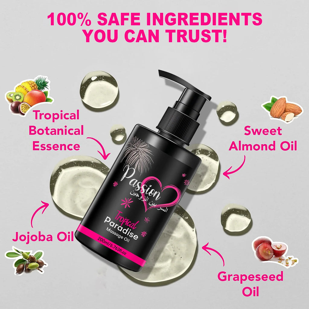 2PCS Body Massage Oil – Sweet Almond & Jojoba, 400ml Set Body Massage Oil Qst
