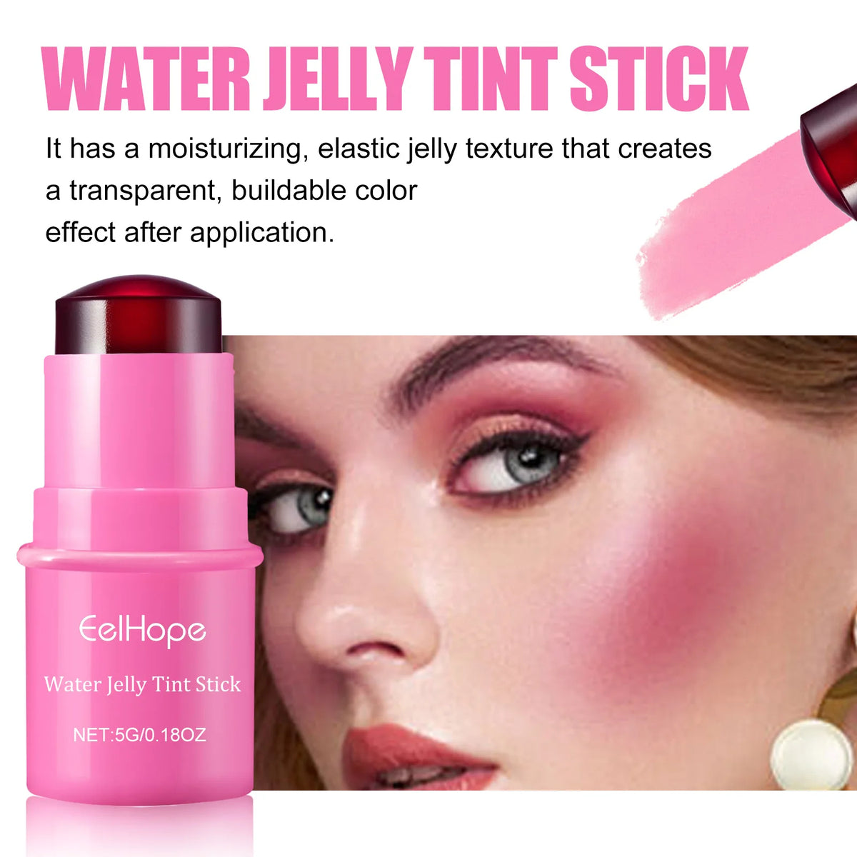 Eelhope 3-in-1 Milk Jelly Tint Blush & Lip Color Stick Blush & Lip Tint Qst
