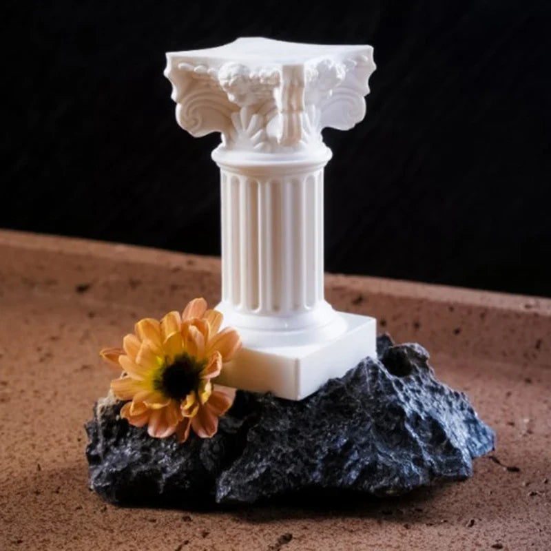 Greek Roman Column Pedestal Candlestick Stand Figurine Decorative Pedestal Stand Qme