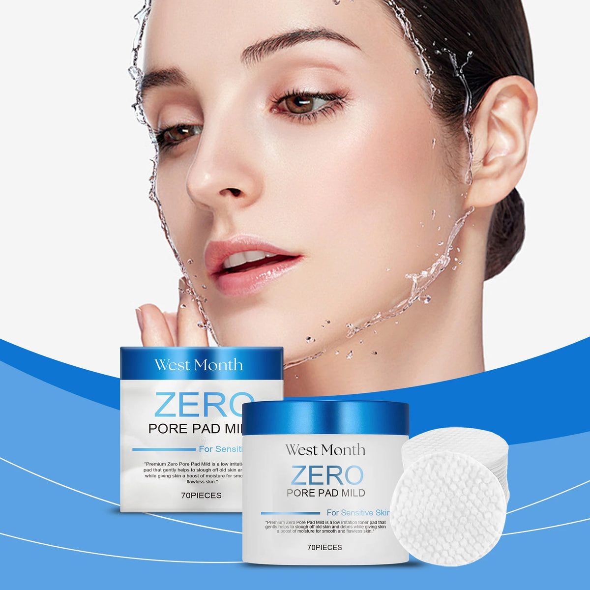 West Month Salicylic Acid Toner Pads – Exfoliating, 70pcs Facial Toner Pads Qst