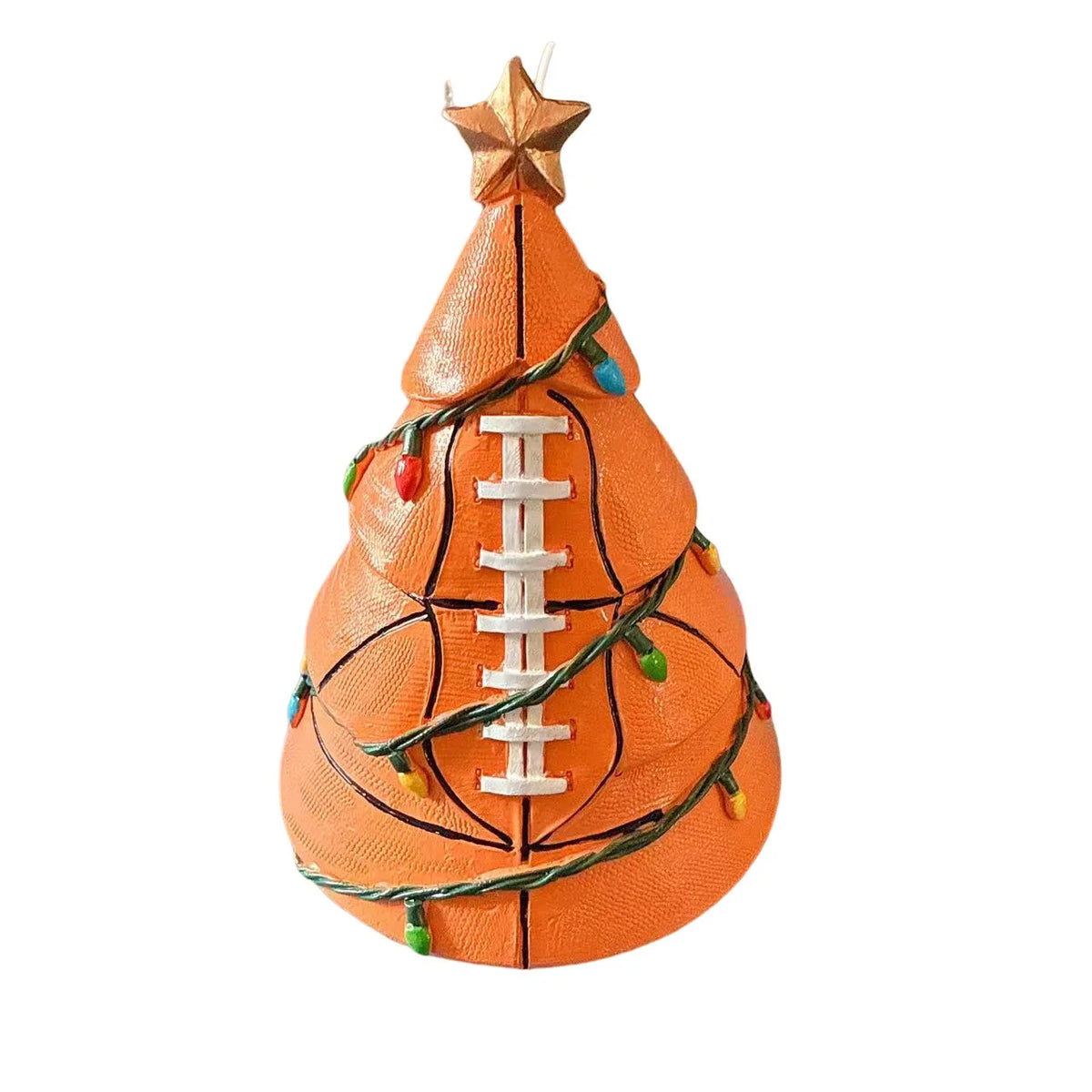 Sports Resin Christmas Tree – Football & Basketball Tabletop Decor Resin Christmas Tree Qme Orange One Size
