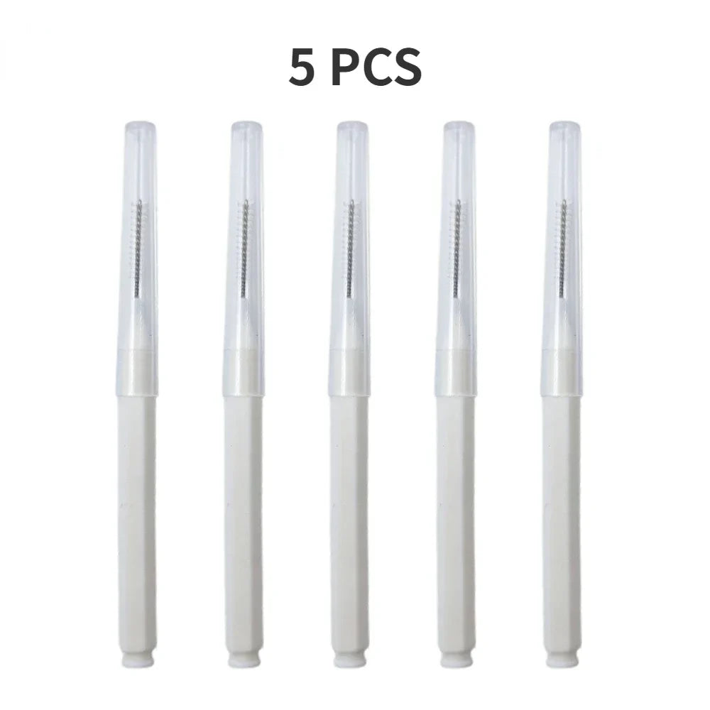 Mini Disposable Eyebrow Lifting Brushes – Bendable Spiral Spoolie Disposable Brow Brush Qme 5PCS White