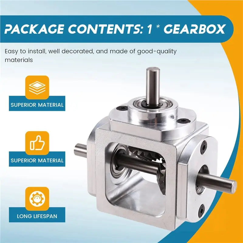 A02F-2X 90° Right Angle Bevel Gearbox – Aluminum, Single Shaft Right Angle Gearbox Qme