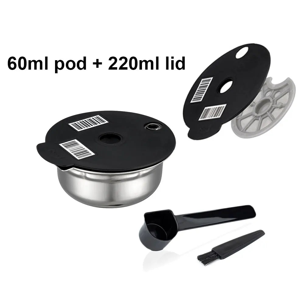 Reusable Stainless Steel Tassimo Coffee Pod – Refillable Reusable Coffee Pod Qst 60mlpod220ml lid