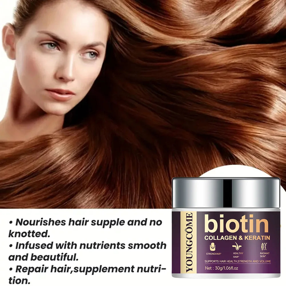 YOUNGCOME Biotin Collagen Keratin Hair Mask | Deep Nourishing Deep Conditioning Hair Mask Qst