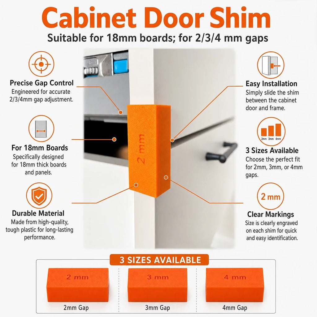 Cabinet Panel Shims & Drawer Spacers | 2mm & 3mm Woodworking Cabinet Shims Qme
