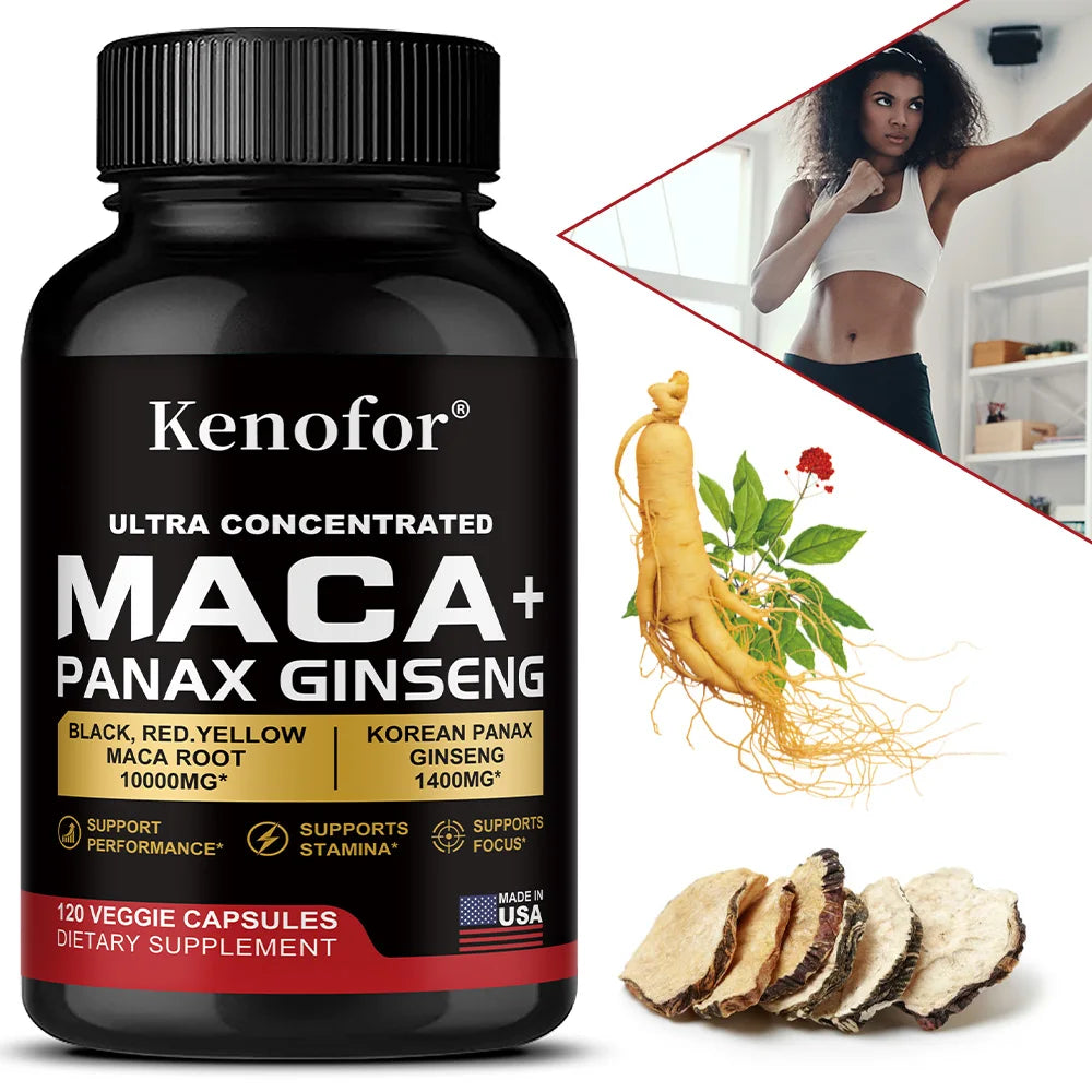 Organic Maca Root Capsules Triple Blend 1500mg – Vegan Herbal Supplement Qst