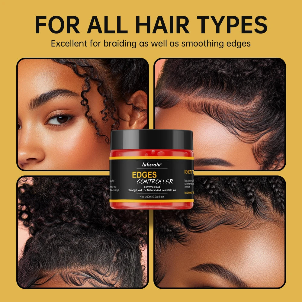 Lakerain Edge Control Hair Gel – Strong Hold, Non-Greasy 100ml Edge Control Gel Qst