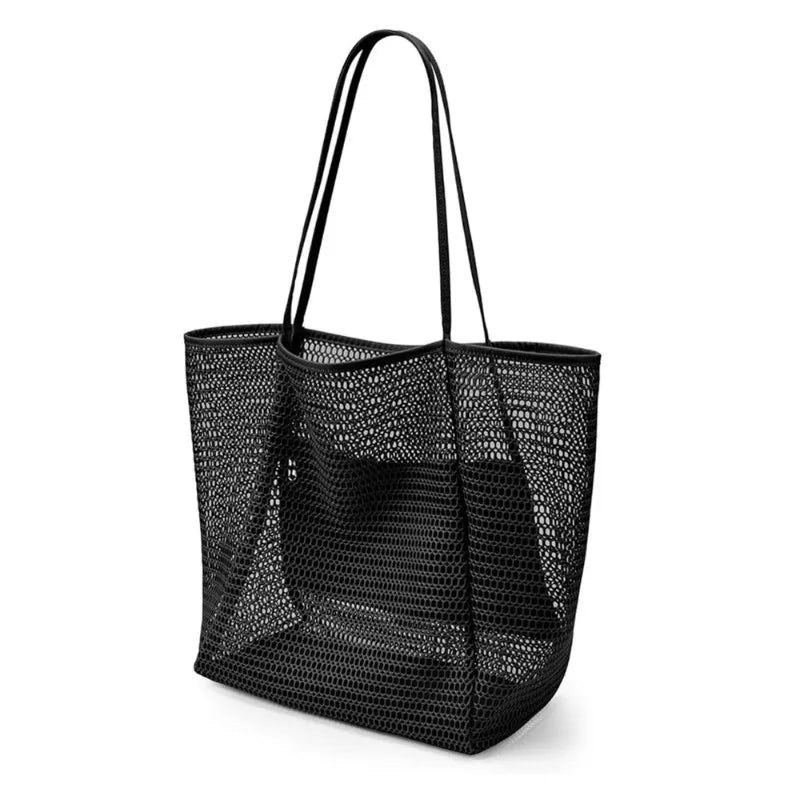 Expandable Mesh Beach Bag – Foldable Crossbody Tote for Women Mesh Beach Tote Qme