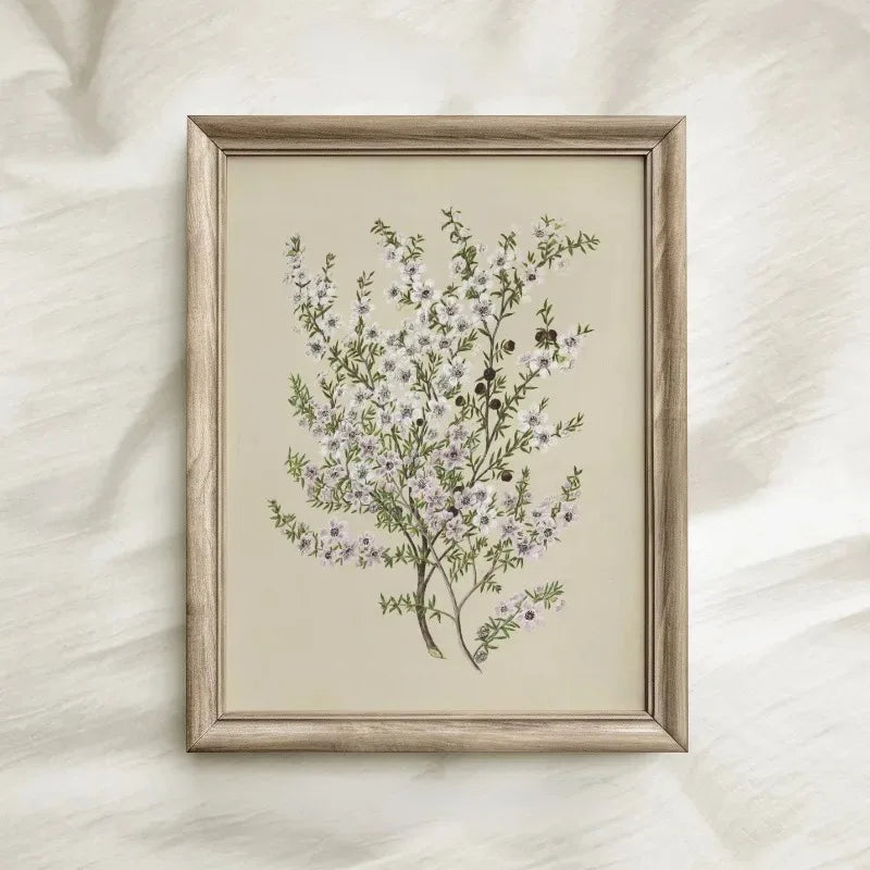 Vintage Botanical Floral Canvas Wall Art Print | Home Decor Canvas Wall Art Print Qst