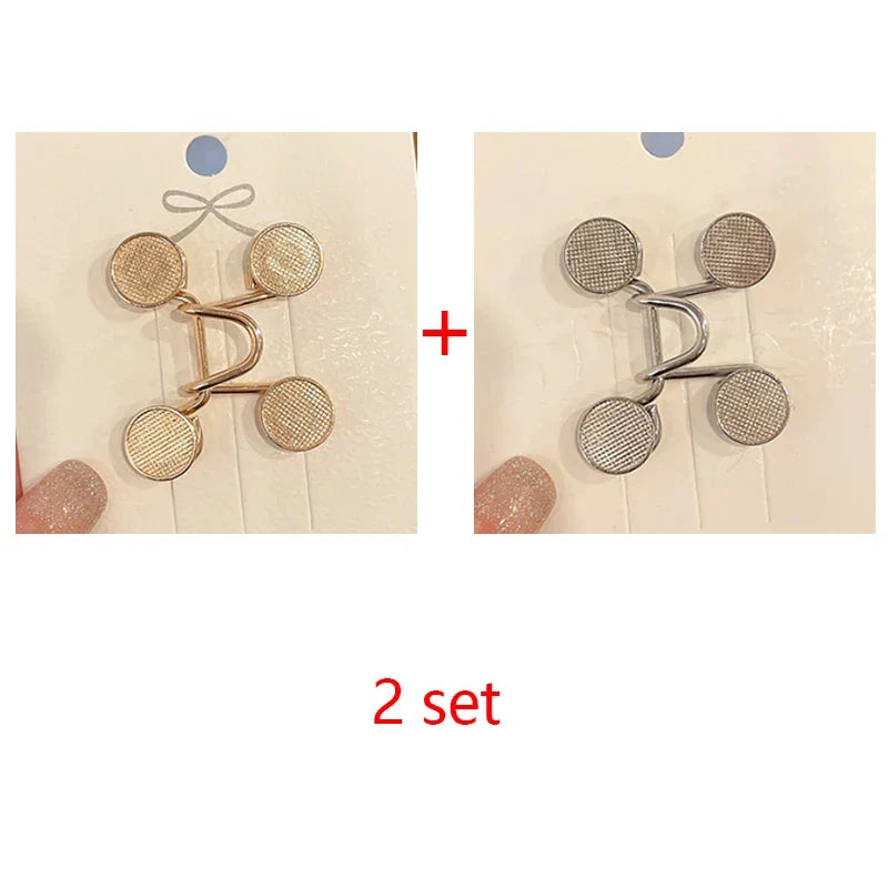 Women's Adjustable Metal Waist Clip Pin for Skirts & Jeans Waist Clip Pin Qme 2SET-J