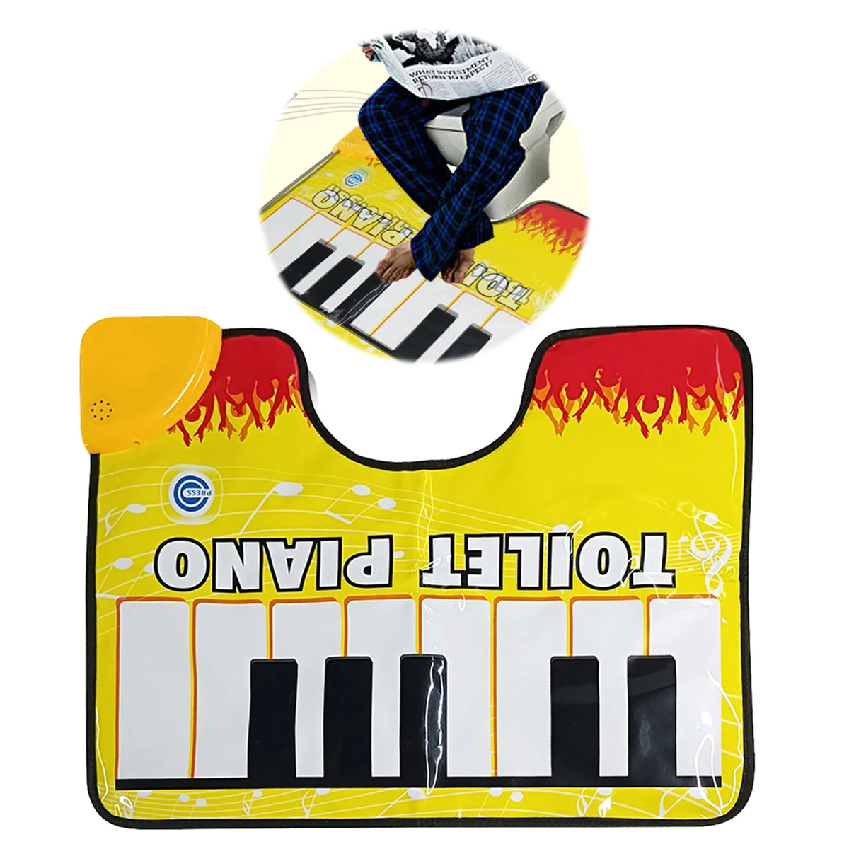 Piano Keyboard Toilet Mat – Funny Musical Bathroom Rug Novelty Bathroom Mat Qme