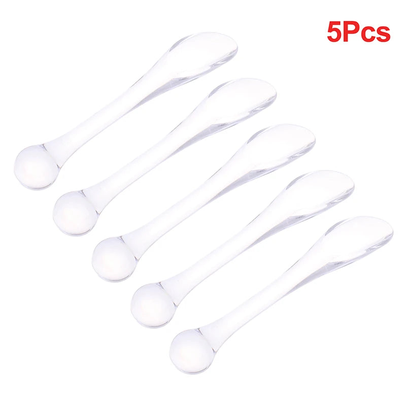 Eye Cream Applicator Spoons – Facial Massage Spatulas 1/5/10 Pcs Skincare Applicator Tool Qst 5Pcs Transparent