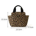 Large Capacity Insulated Lunch Bag Thermal Cooler Tote | Qme Insulated Lunch Bag Qme Coffee leopard print