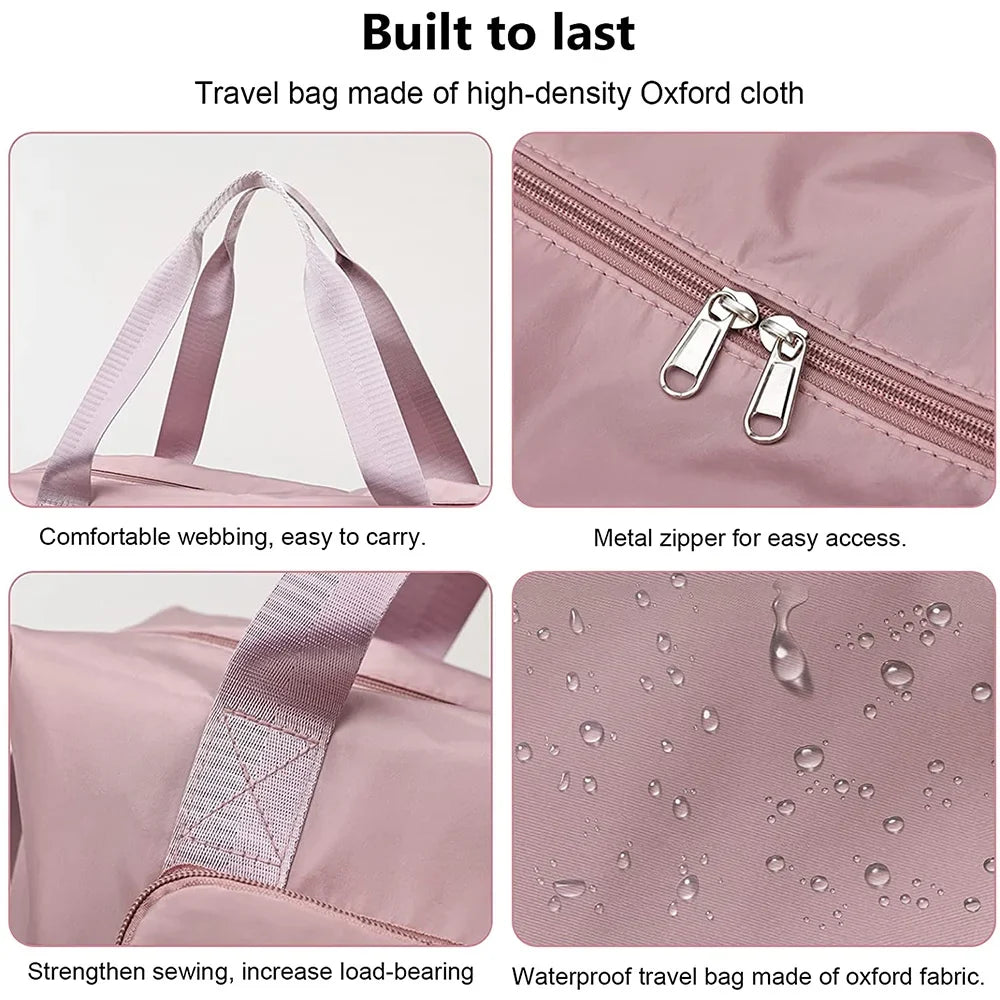 Large Foldable Waterproof Travel Tote Bag – Women's Duffle Foldable Travel Tote Qme