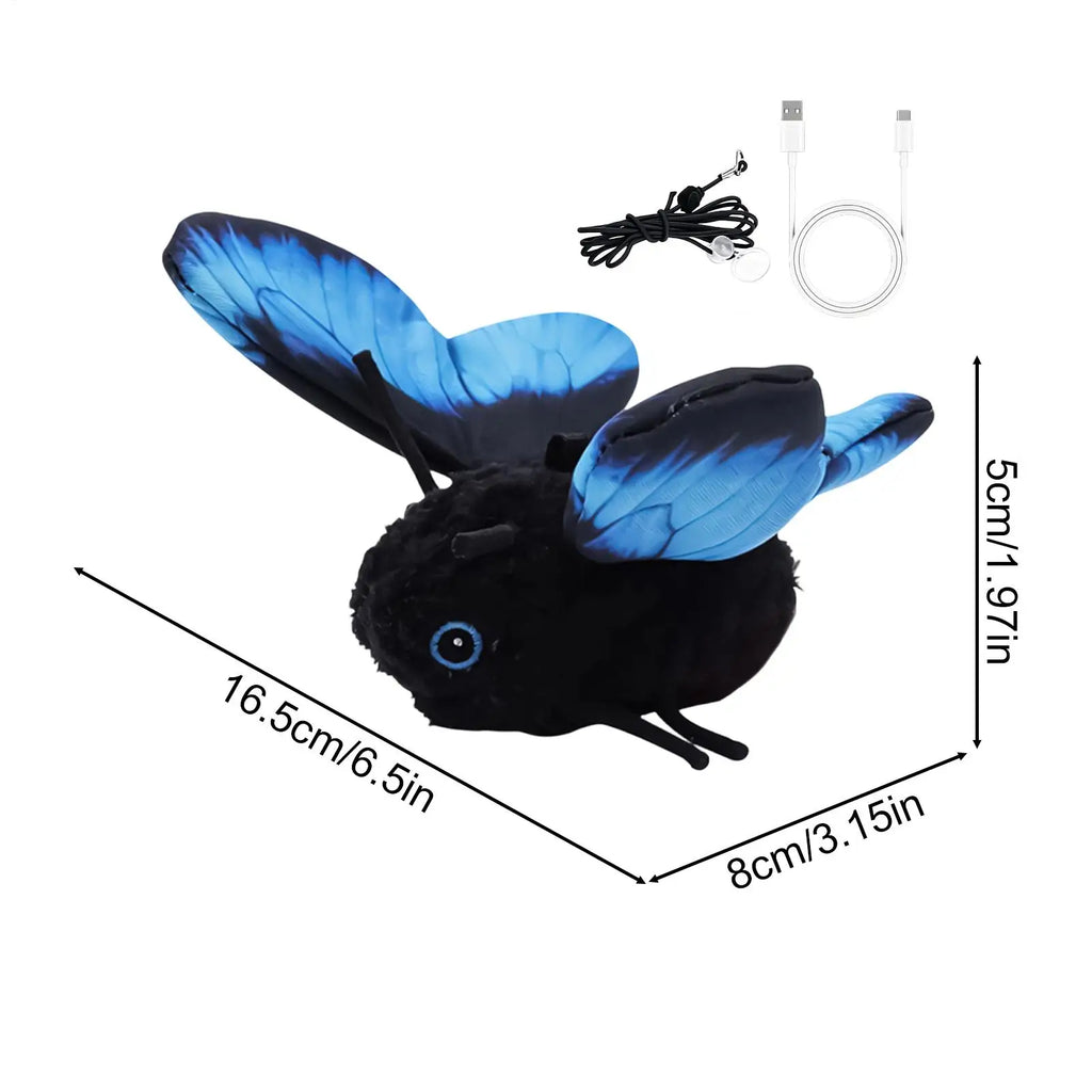 Indoor Auto Cat Teaser Toy – Rechargeable Butterfly Wand Interactive Cat Toy Qme