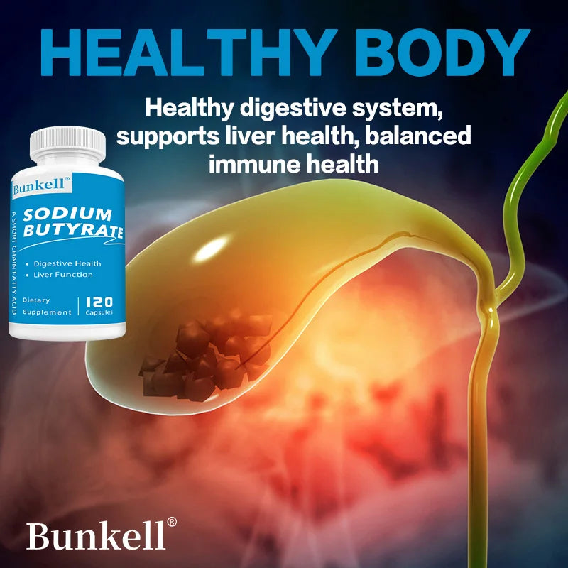 Sodium Butyrate Capsules – Postbiotic Gut Wellness | Bunkell Postbiotic Supplement Qst