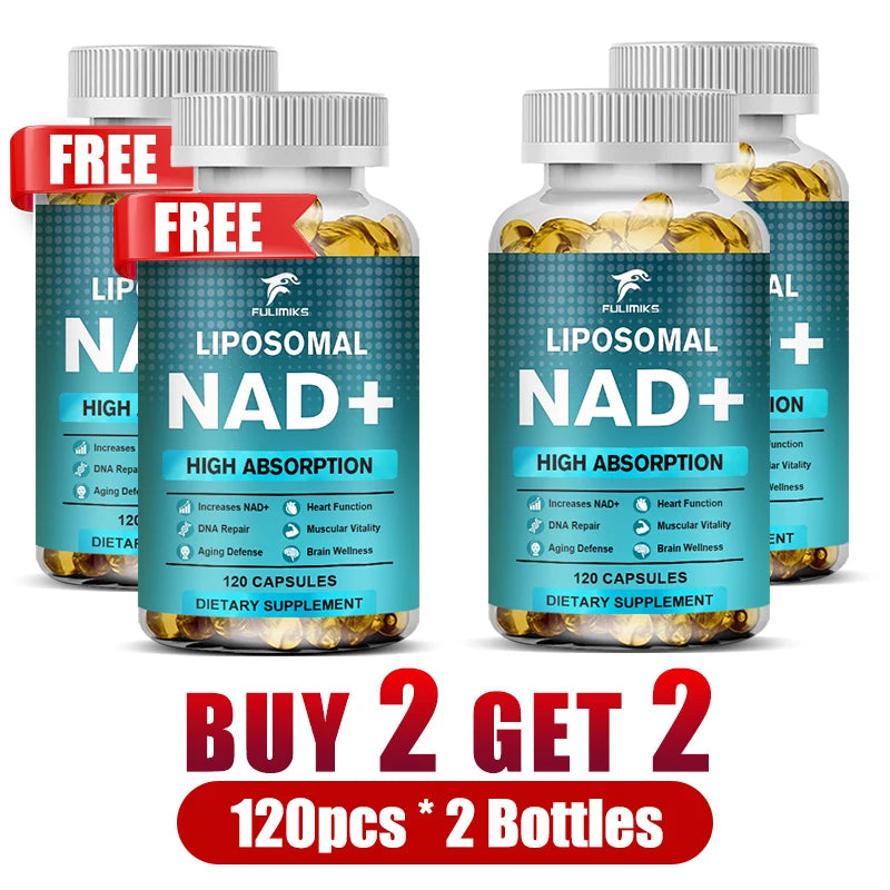 FULIMIKS Liposomal NAD+ 1000mg Capsules – 120ct, Made in USA NAD+ Supplement Qst 4 Bottles-120pcs