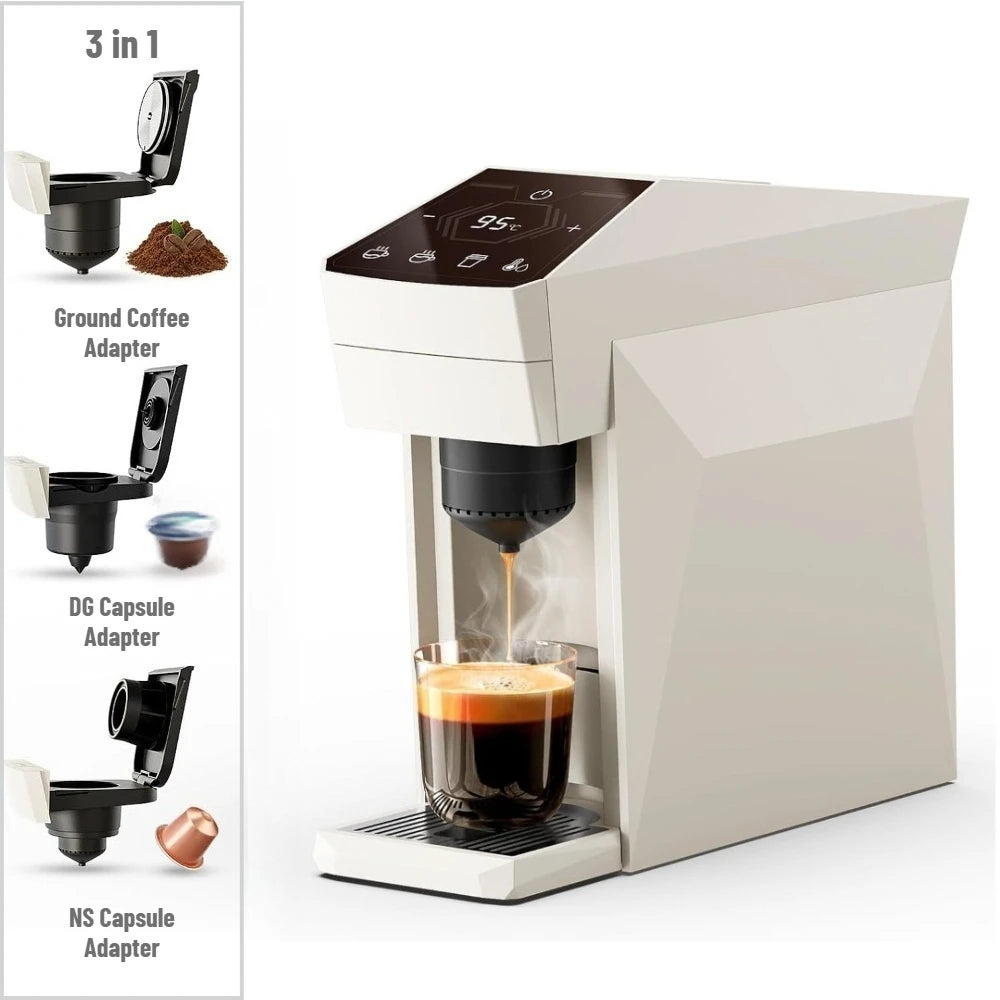 RECAFIMIL 3-in-1 Capsule Coffee Machine | Hot & Cold Espresso Capsule Coffee Machine Qst White 220V-240V EU Plug