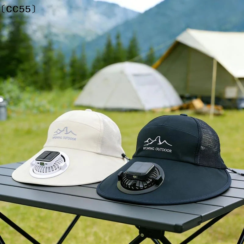 Solar Fan Hat – Wide Brim Sun Shade Cap for Outdoors Solar Fan Hat Qst