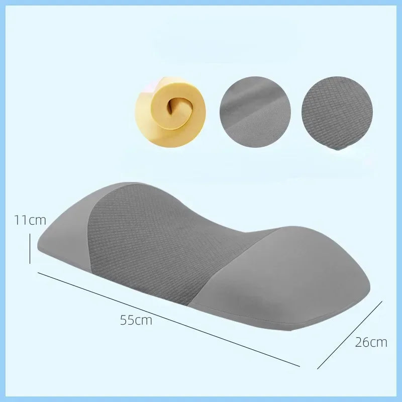 Memory Foam Lumbar Support Pillow for Sleeping & Waist Rest Lumbar Support Pillow Qst Deep gray 55X26X11CM