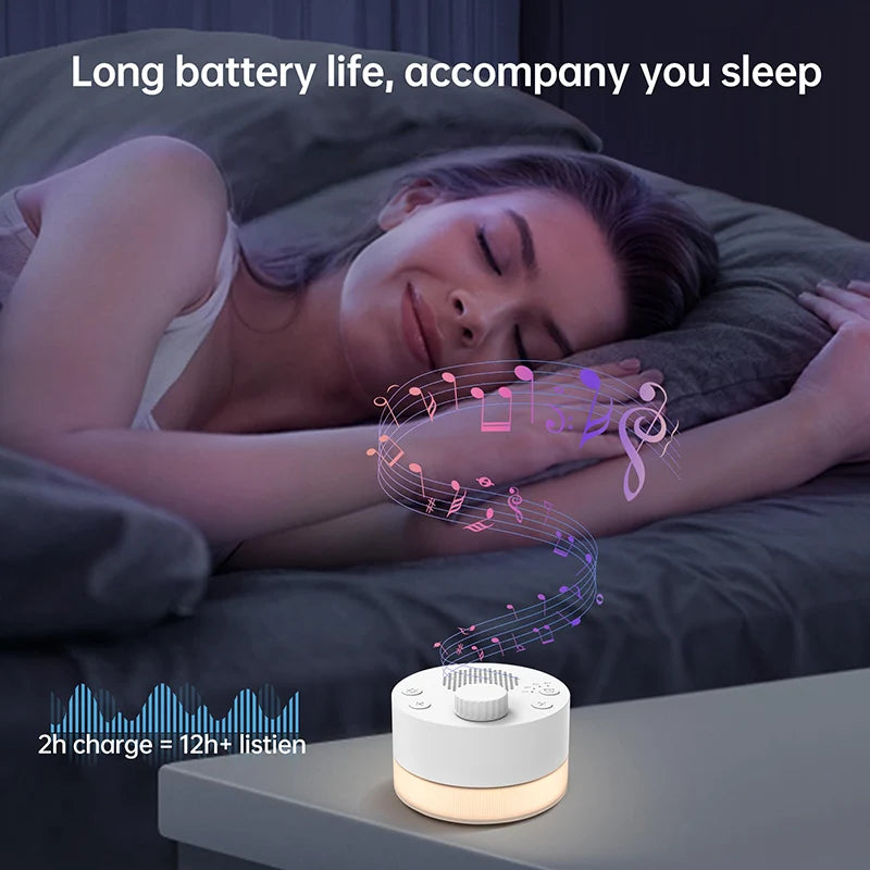 White Noise Machine 24 Sounds, Night Light & Timer – Baby Adults White Noise Machine Qst