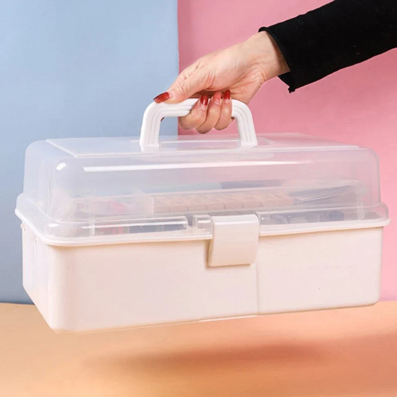 Portable Makeup & Jewelry Organizer Box | Nail Art & Hairpin Makeup Organizer Box Qme