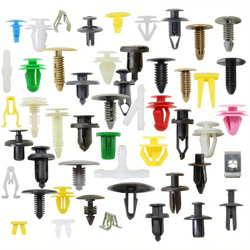 100-Piece Universal Plastic Panel Rivet Clips & Fastener Kit Auto Panel Fastener Kit Qme