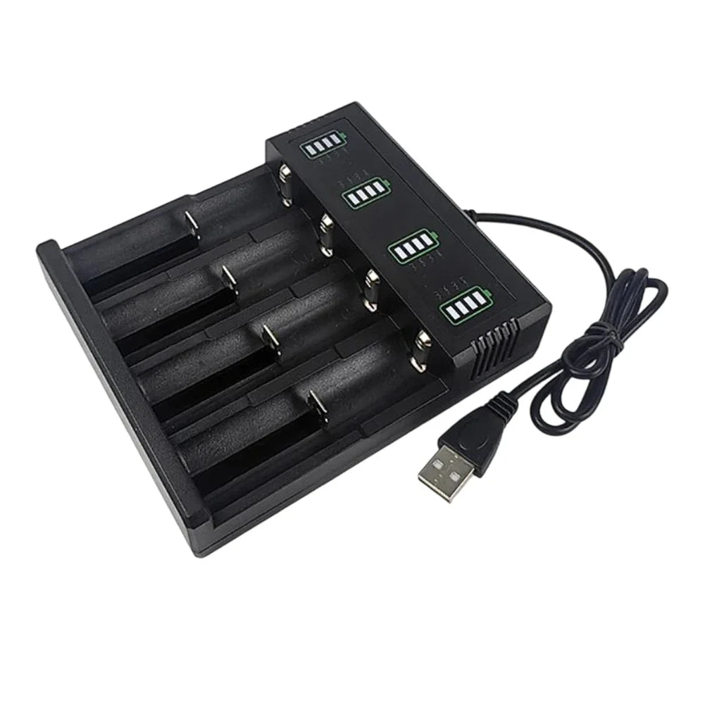 USB Smart Lithium Battery Charger – 1/2/4 Slot 18650 21700 Lithium Battery Charger Qme