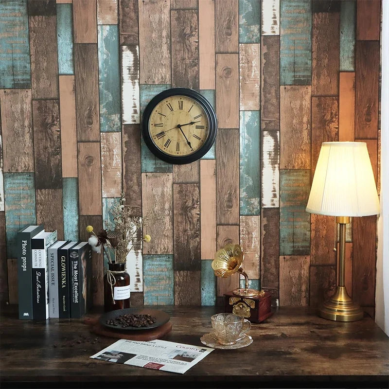 Reclaimed Wood Peel & Stick Wallpaper Plank – Multicolored Peel & Stick Wallpaper Qme