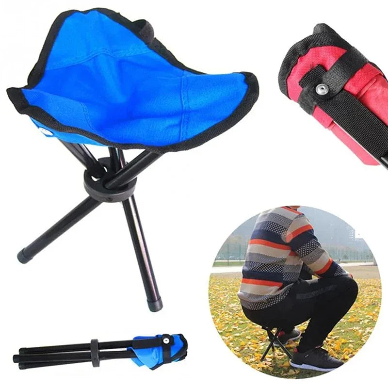Portable Folding Triangle Stool – Camping, Beach & Fishing Folding Camping Stool Qme