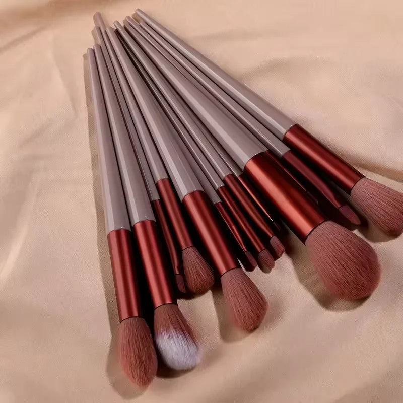 13-Piece Soft Fluffy Makeup Brush Set – Foundation & Eye Shadow Makeup Brush Set Qst