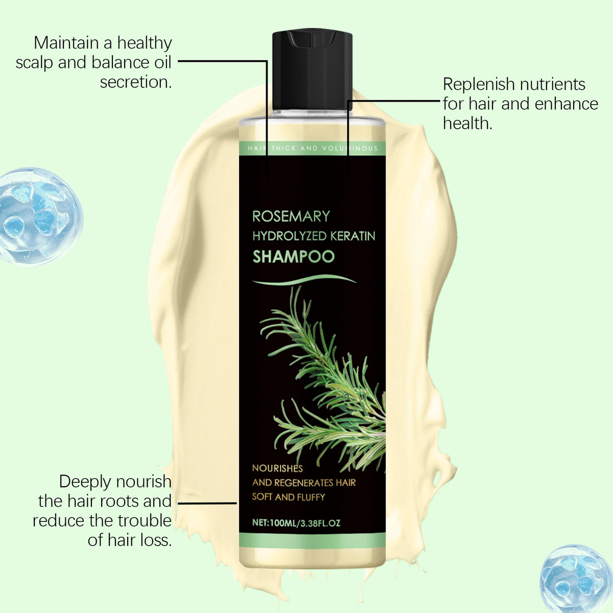 Rosemary Shampoo – Volumizing, Strengthening & Scalp Care Hair Care Shampoo Qst