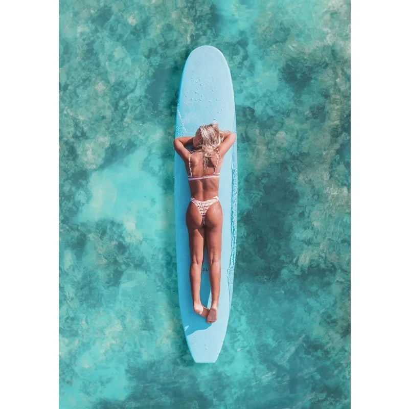 Surfing Beach Canvas Wall Art – Ocean Waves Summer Poster Canvas Wall Art Qst 14 30x40cm Unframed