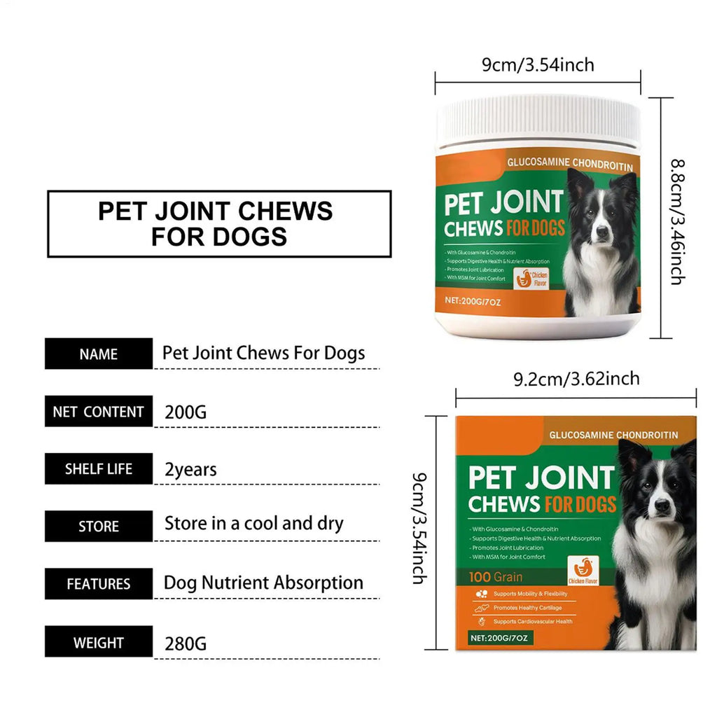 Dog Joint Support Chews – 100-Count Hip & Mobility Supplement Dog Joint Supplement Qme